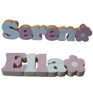 Pink & White Freestanding Names