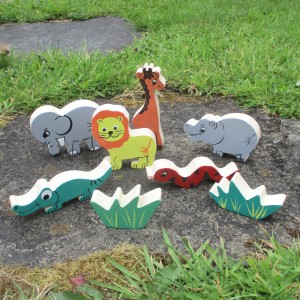 Personalised Wooden Play Jungle Animals